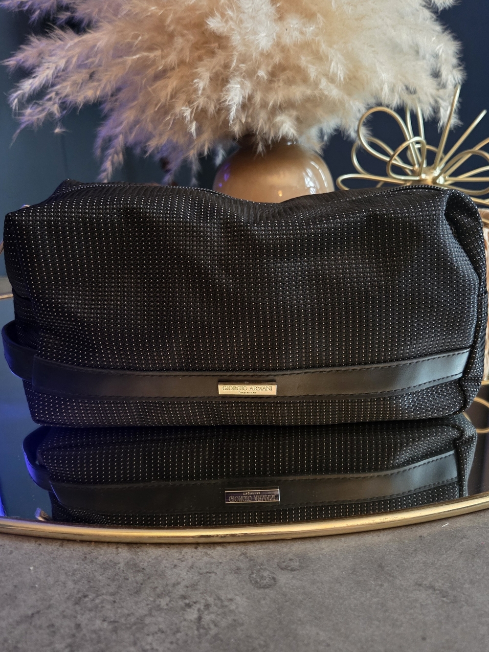 Giorgio Armani Fragrances Black Travel Toiletry Bag | Unisex
